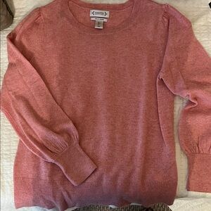 Nanette Lepore Soft Rose Crew Neck Cashmere Sweater